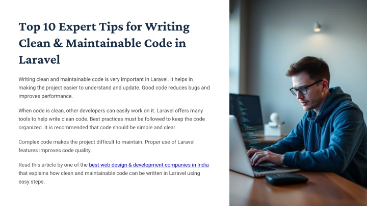 PPT - Top 10 Expert Tips for Writing C**** & Maintainable Code in Laravel PowerPoint Presentation - ID:14232515