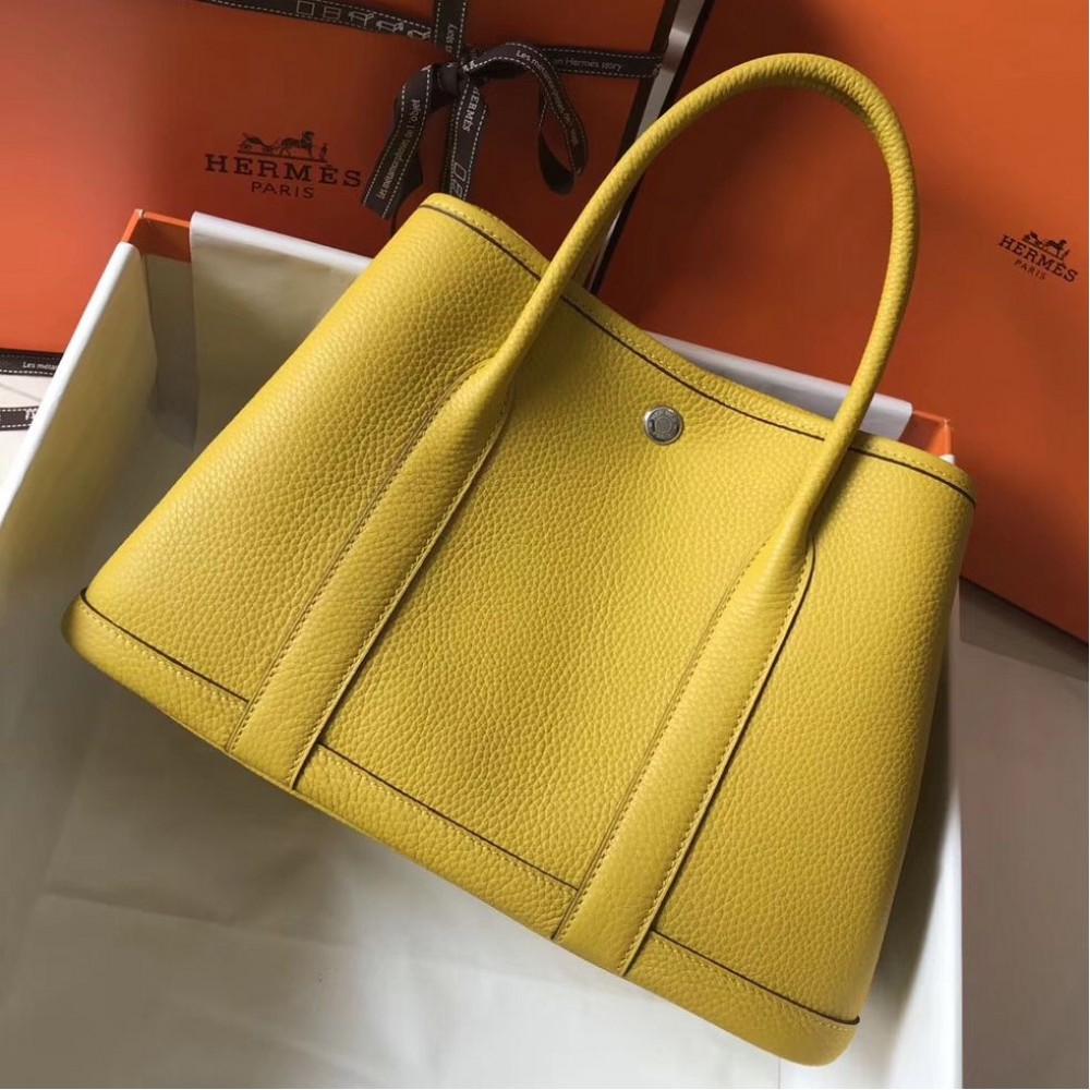 High Quality Replica Hermes Garden Party 36 Bag In Yellow Clemence Leather $ 389 USD