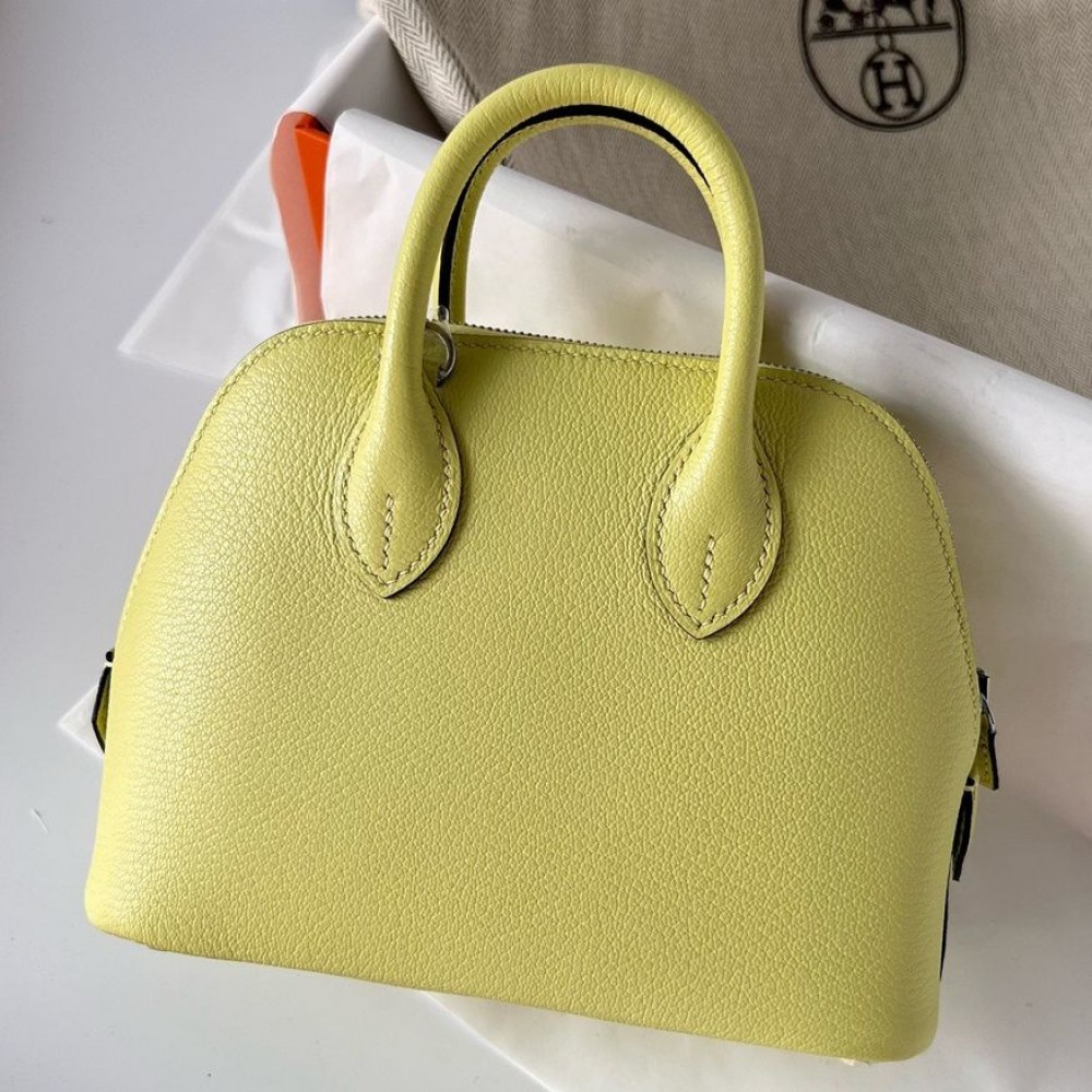 High Quality Replica Hermes Bolide 1923 Mini Handmade Bag In Jaune Bourgeon Chevre Mysore Leather $ 479 USD