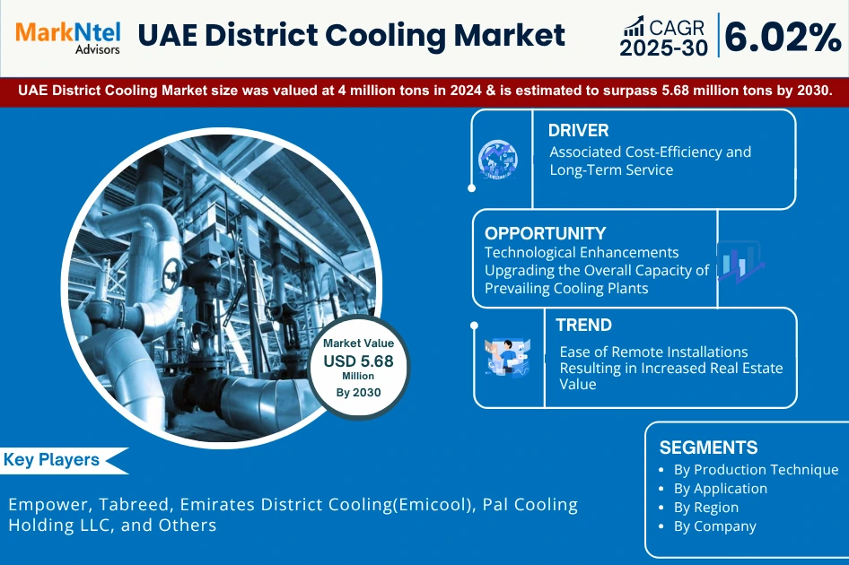 UAE District Cooling Market Size, Share & Trend Analysis Report (2025–2030)