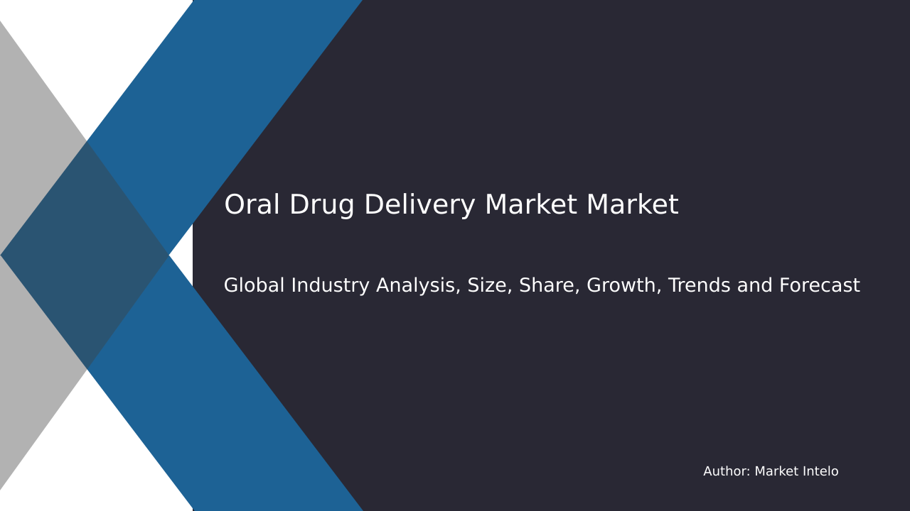 Oral Drug Delivery Market Research Report 2033