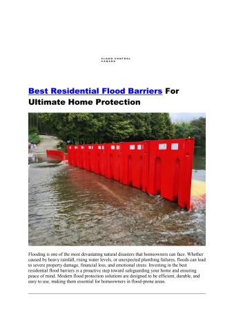 Best Residential Flood Barriers For Ultimate Home Protection
