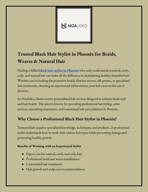 Trusted Black Hair Stylist in Phoenix for Braids, Weaves & Natural Hair | PDF
